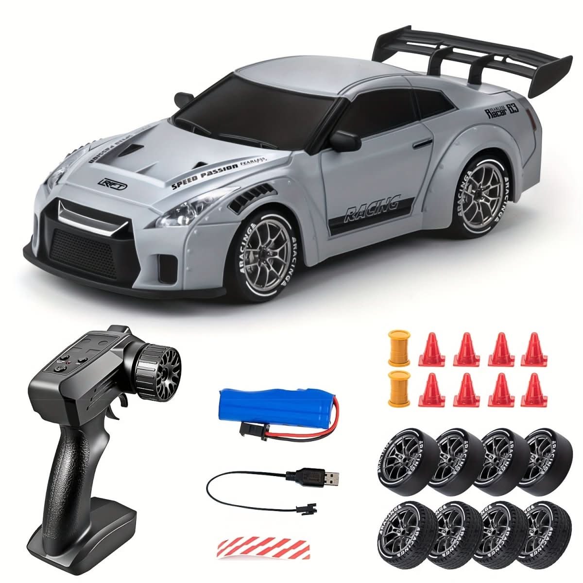 "1:24 RC Auto mit 4WD, beeindruckende LED-Räder, dynamisches Drift-Design, ideal für Kinder, Spielzeugfahrzeug"