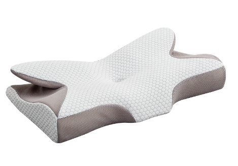 Sovepute med 2-i-1 funksjon. Memoryfoam gir ergonomisk cervicalpute for smertelindring i nakke/rygg.