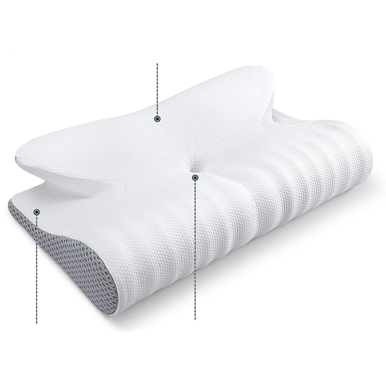 Ergonomisk sovepute i memoryfoam. Lindrer smerter i nakke og rygg, fremmer bedresøvn og velvære.