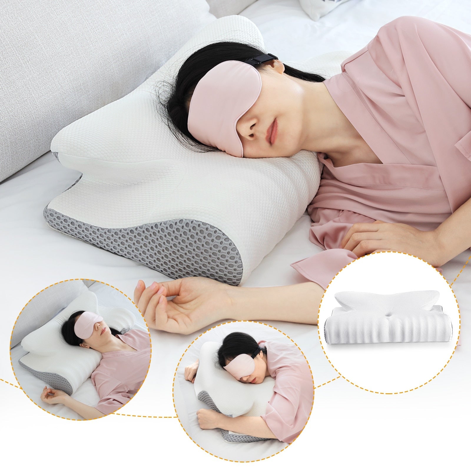 Premium memoryfoam nakkepute. Gir hodestøtte, cervical støtte og fremmer dypere søvnkomfort.