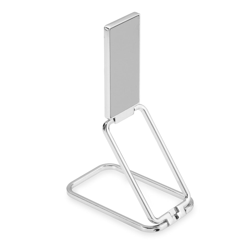 Sammenleggbar magnetisk ringholder i metall, universell til smarttelefon for sikkert grep og stativ.