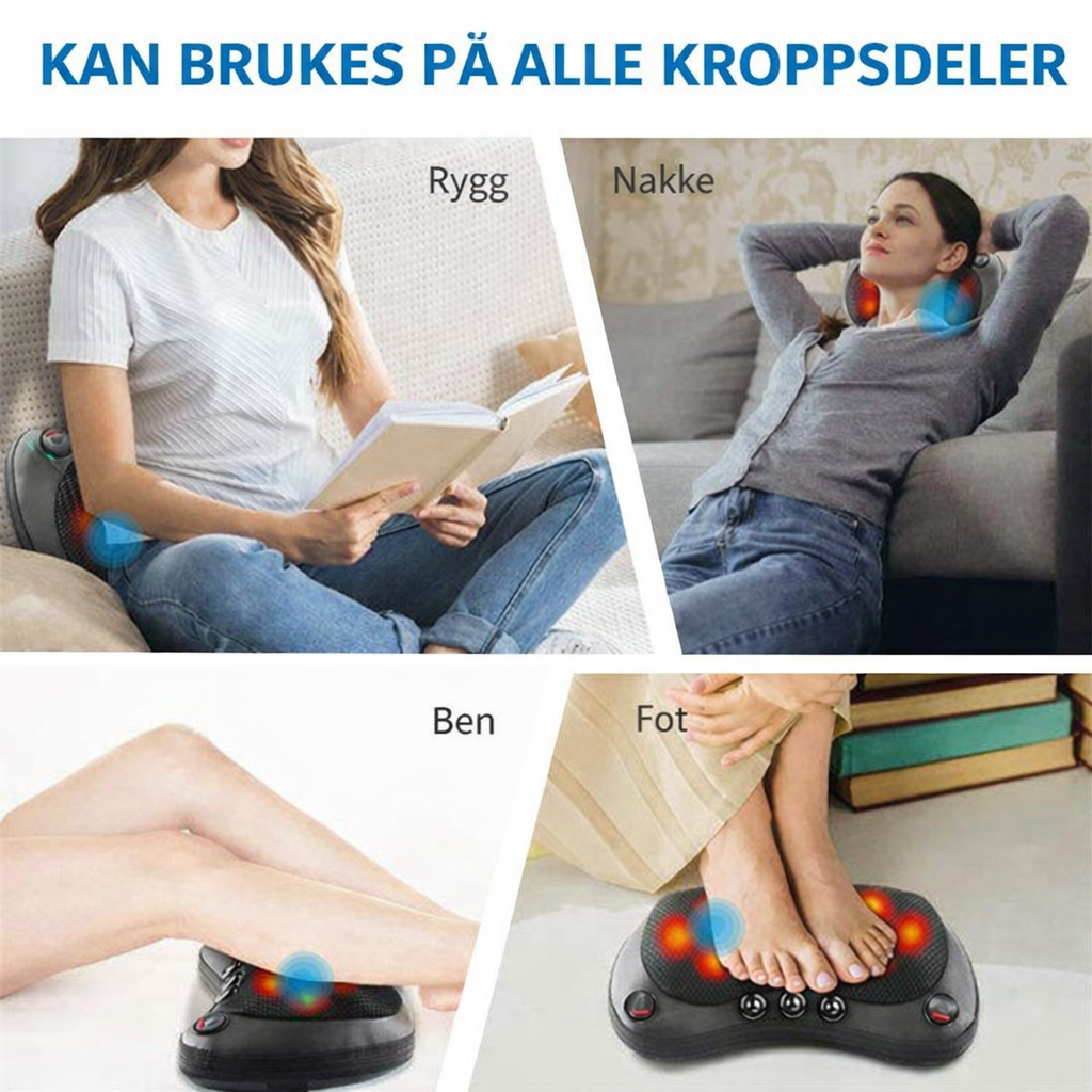 Unisex Massasjepute for Nakke og Rygg med Varmefunksjon