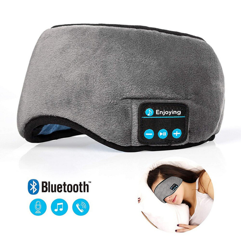 "Bluetooth Augenmaske SleePro™, schwarz, komfortabel, ideal zum Schlafen mit integriertem Kopfhörer, modernes Design."