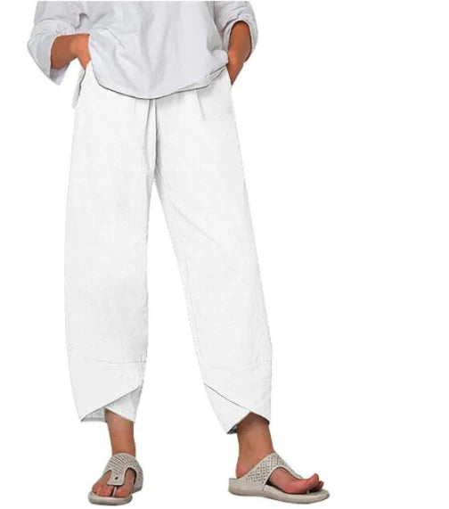 Lett og luftig cropped bukse for kvinner, ideell for sommer, avslappet stil, puster godt, figurvennlig og allsidig design.