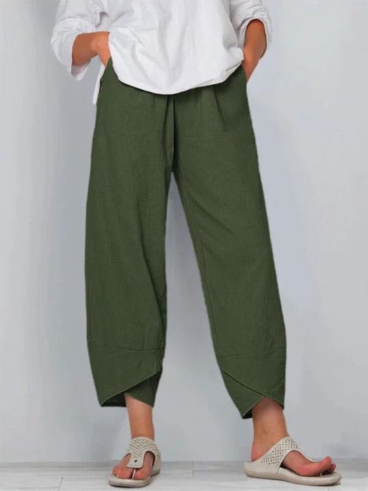 Lett og luftig cropped bukse for kvinner, ideell for sommer, avslappet stil, puster godt, figurvennlig og allsidig design.