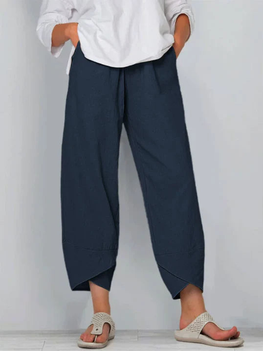 Lett og luftig cropped bukse for kvinner, ideell for sommer, avslappet stil, puster godt, figurvennlig og allsidig design.