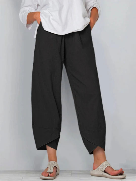 Lett og luftig cropped bukse for kvinner, ideell for sommer, avslappet stil, puster godt, figurvennlig og allsidig design.