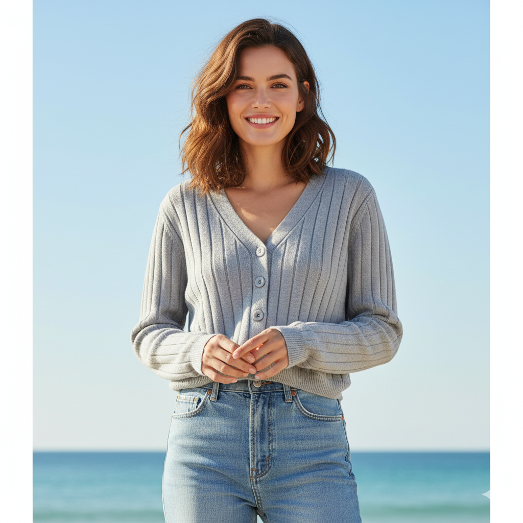 "Damen Kabelstrickpullover mit V-Ausschnitt, elegantes Design, kabelgestrickte Struktur, vielseitig und komfortabel."