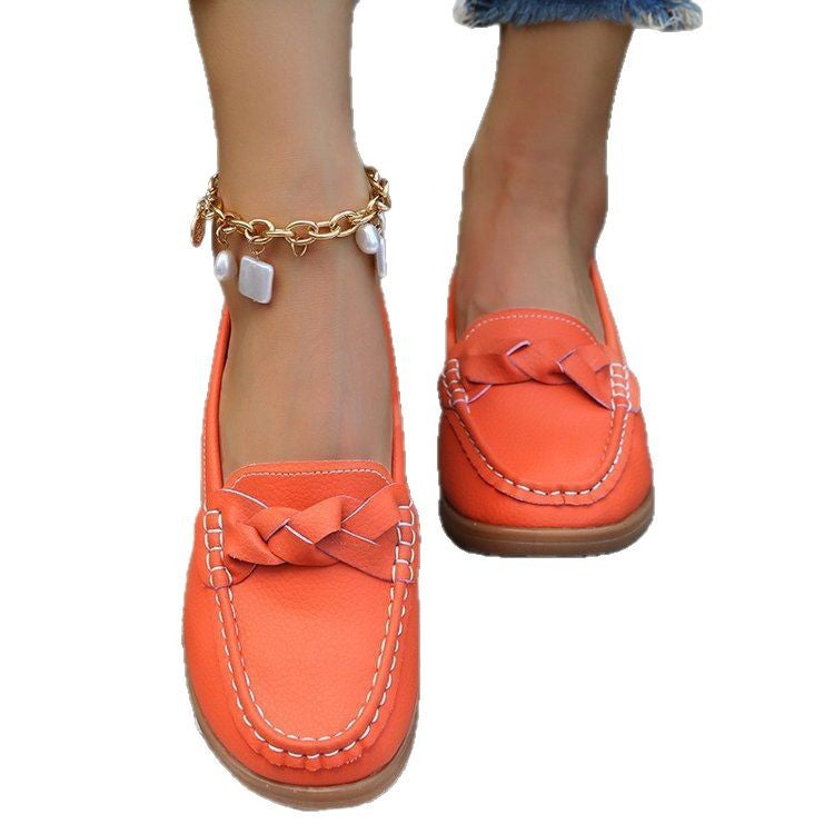 "Damen Mokassins mit Schleifenapplikation, elegante Schuhe mit rutschfester Sohle, ideal für Komfort und Stil."