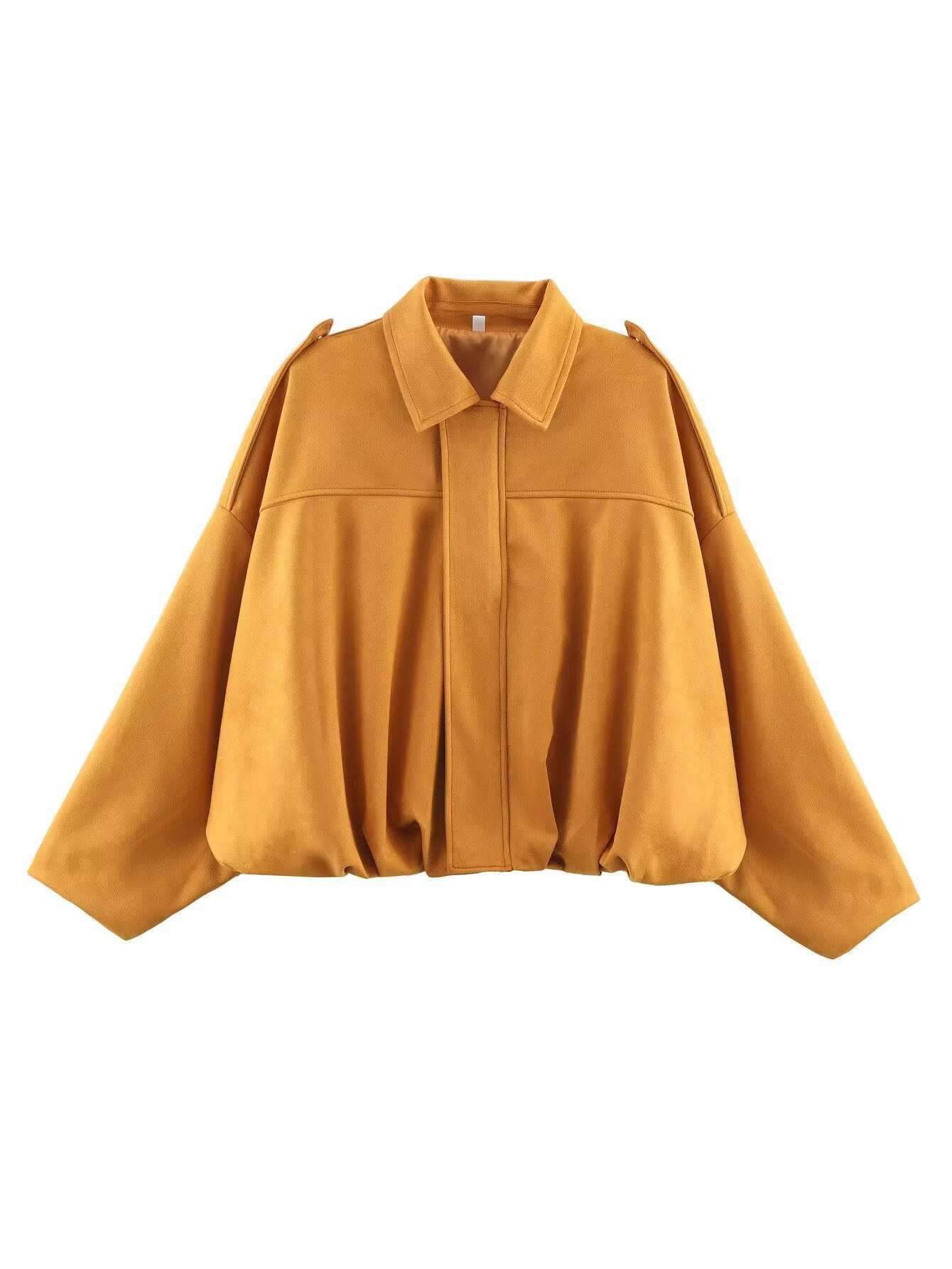 "Damen oversized Wildleder Utility Jacke mit Taschen, moderne Silhouette, vielseitig und elegant für jeden Anlass"