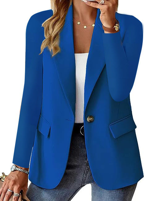 "Damenblazer in Frontansicht, eleganter Schnitt, klassisches Design, vielseitig für Büro und formelle Anlässe"