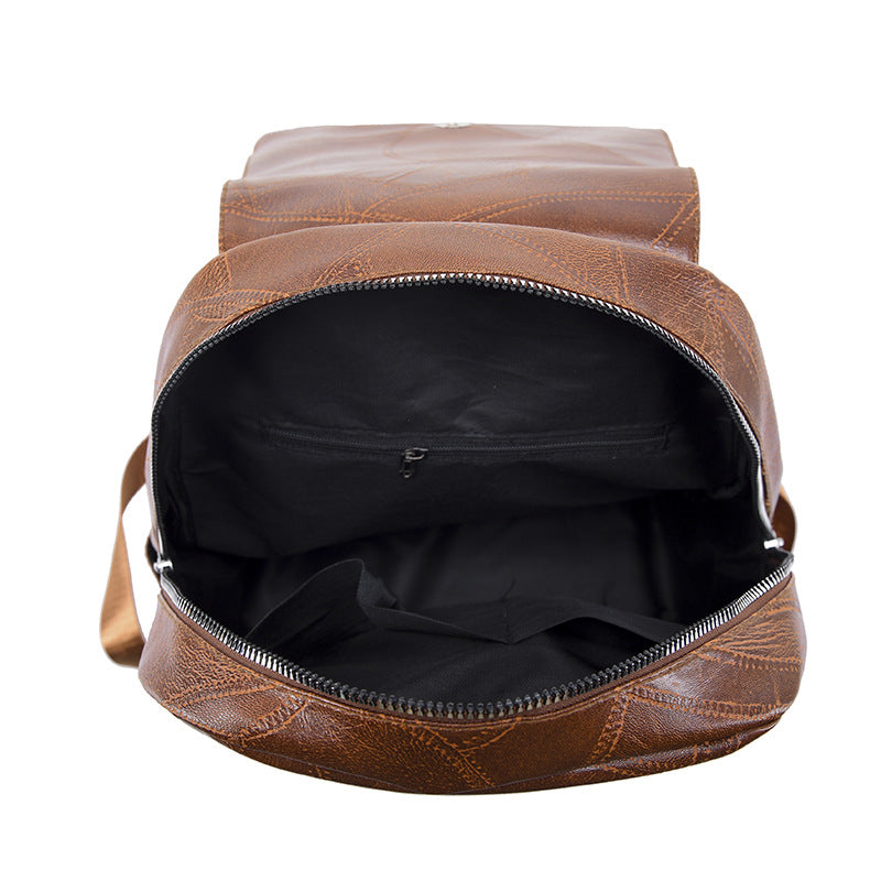 Diebstahlsicherer Lederrucksack für Damen, elegant in Braun, mit verstellbaren Trägern und robusten Reißverschlüssen.