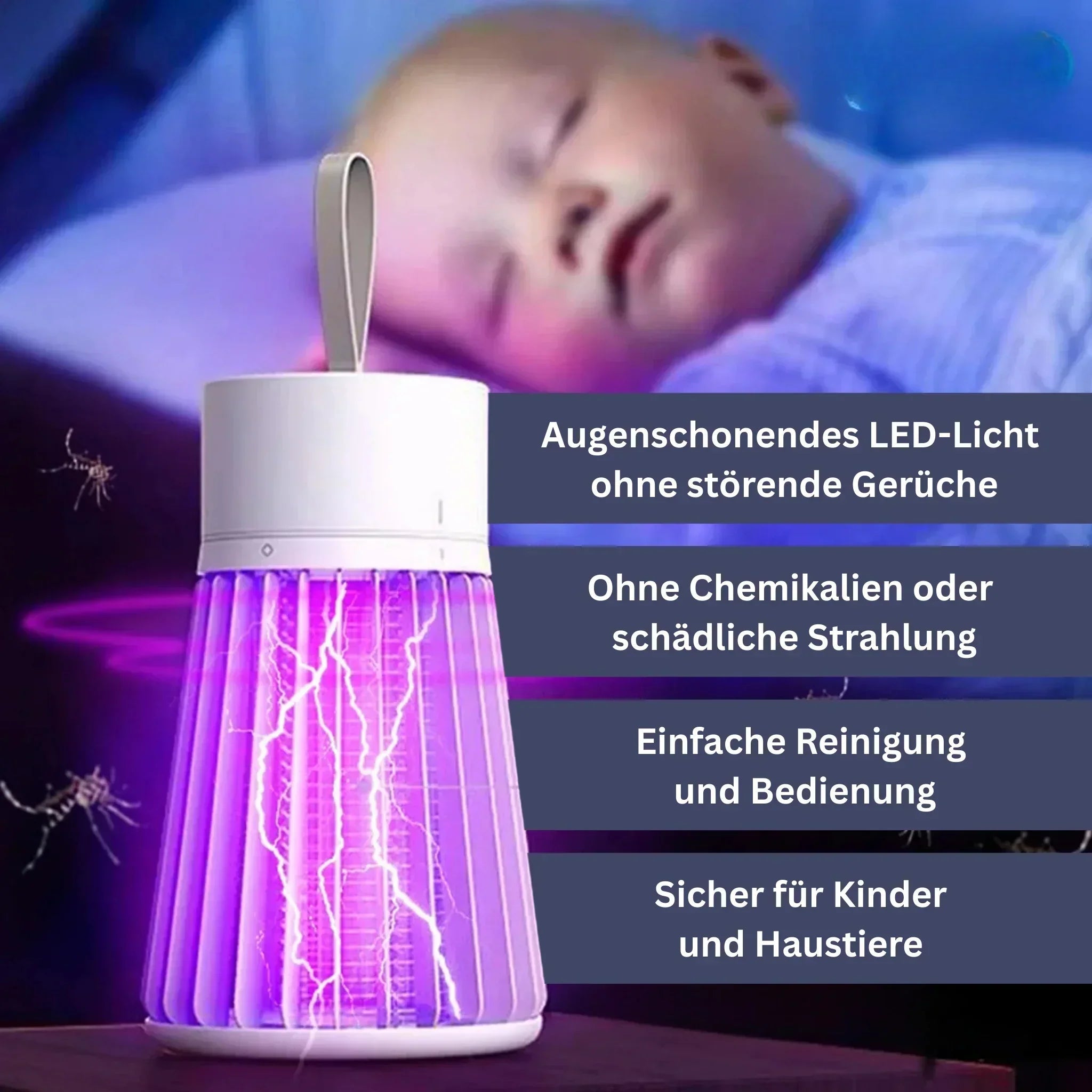 Effizientes Insektenschutzgerät, kompaktes Design, schützt vor Mücken, ideal für Innen- und Außenbereiche.