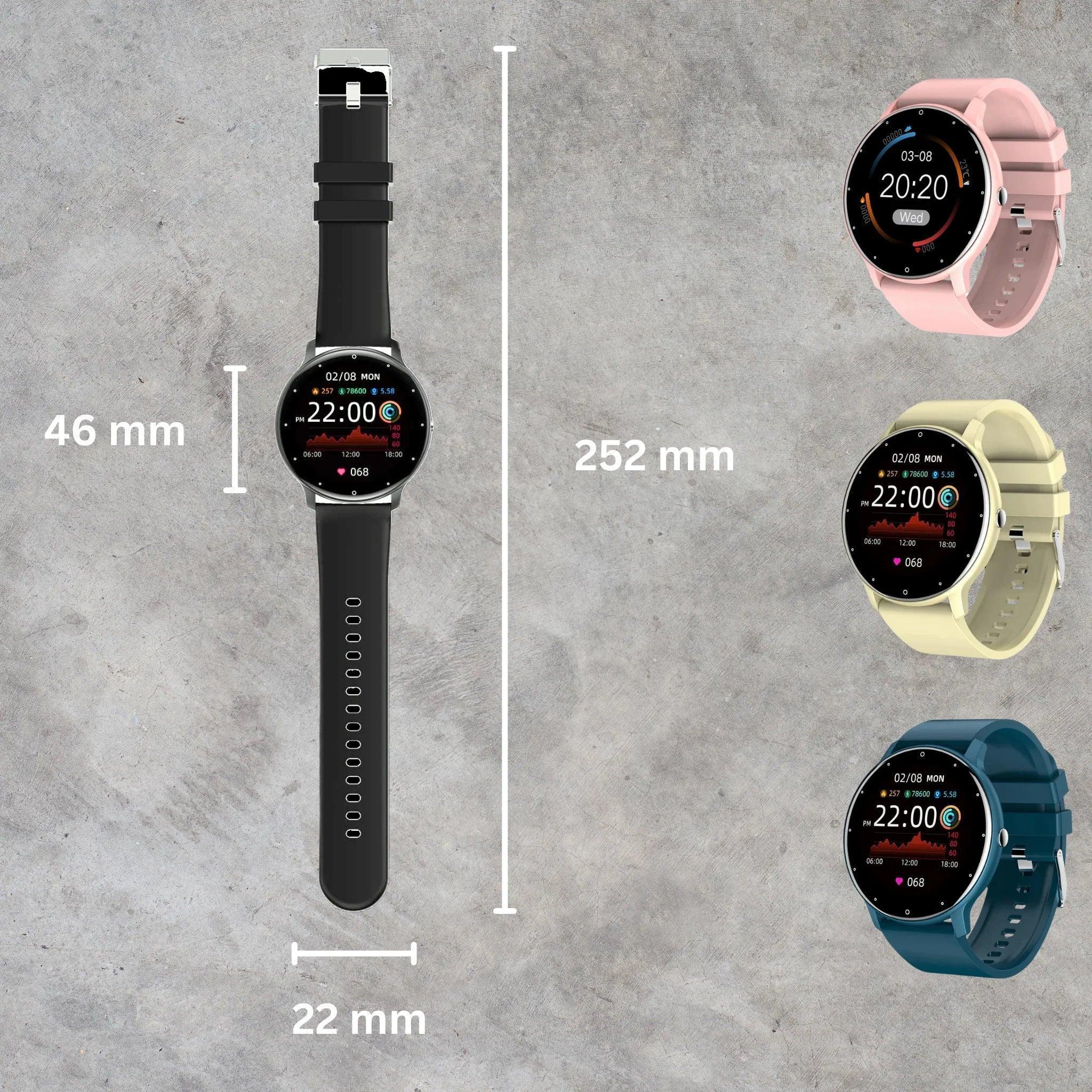 "Elegante VitalPulse Armbanduhr in Babypink mit Herzfrequenzmesser und modernem Design, perfekt für Alltag und Fitness."