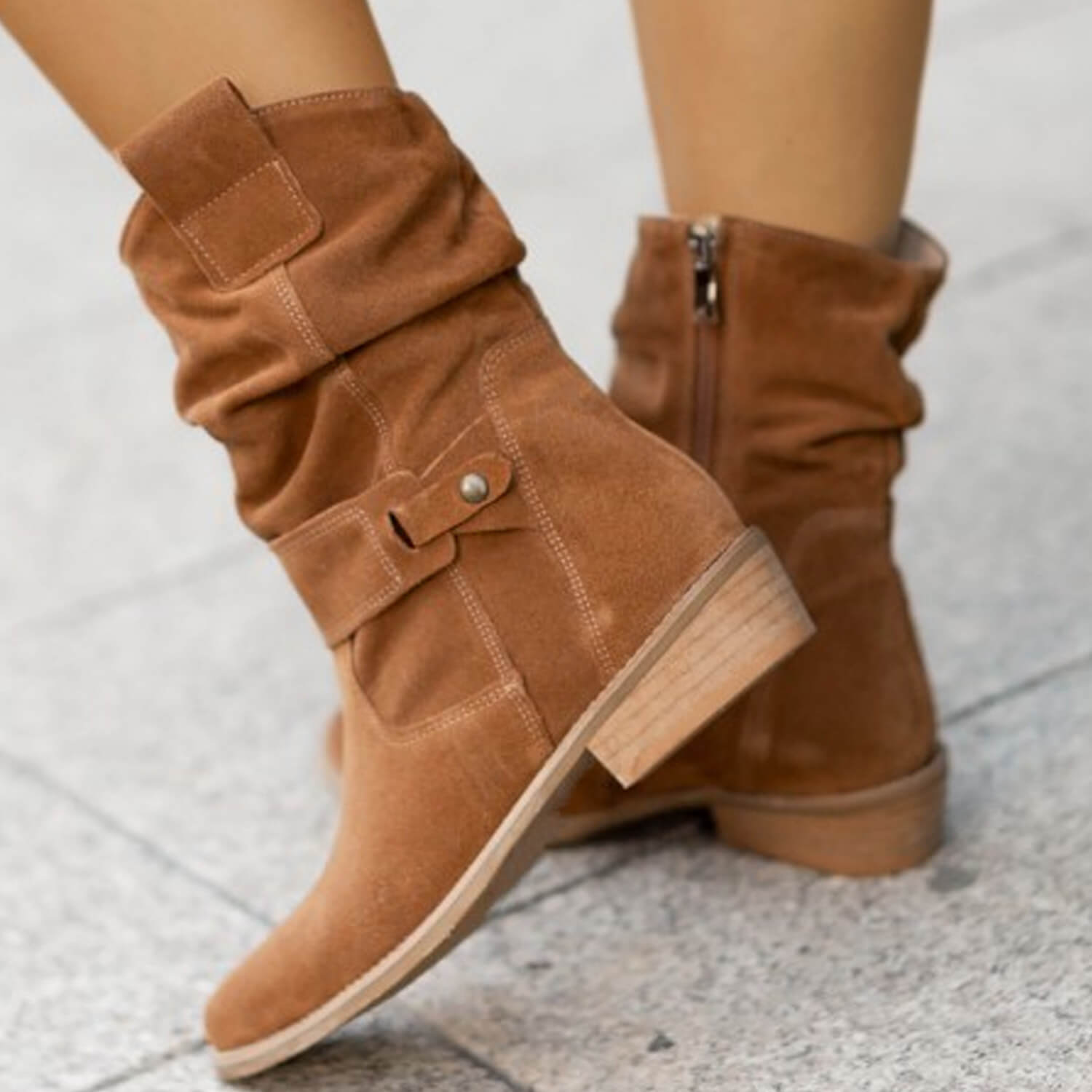 "Elegante Wildlederstiefel für Damen, vielseitiges Design, zeitlos, hochwertig, ideal für Alltag und besondere Anlässe"