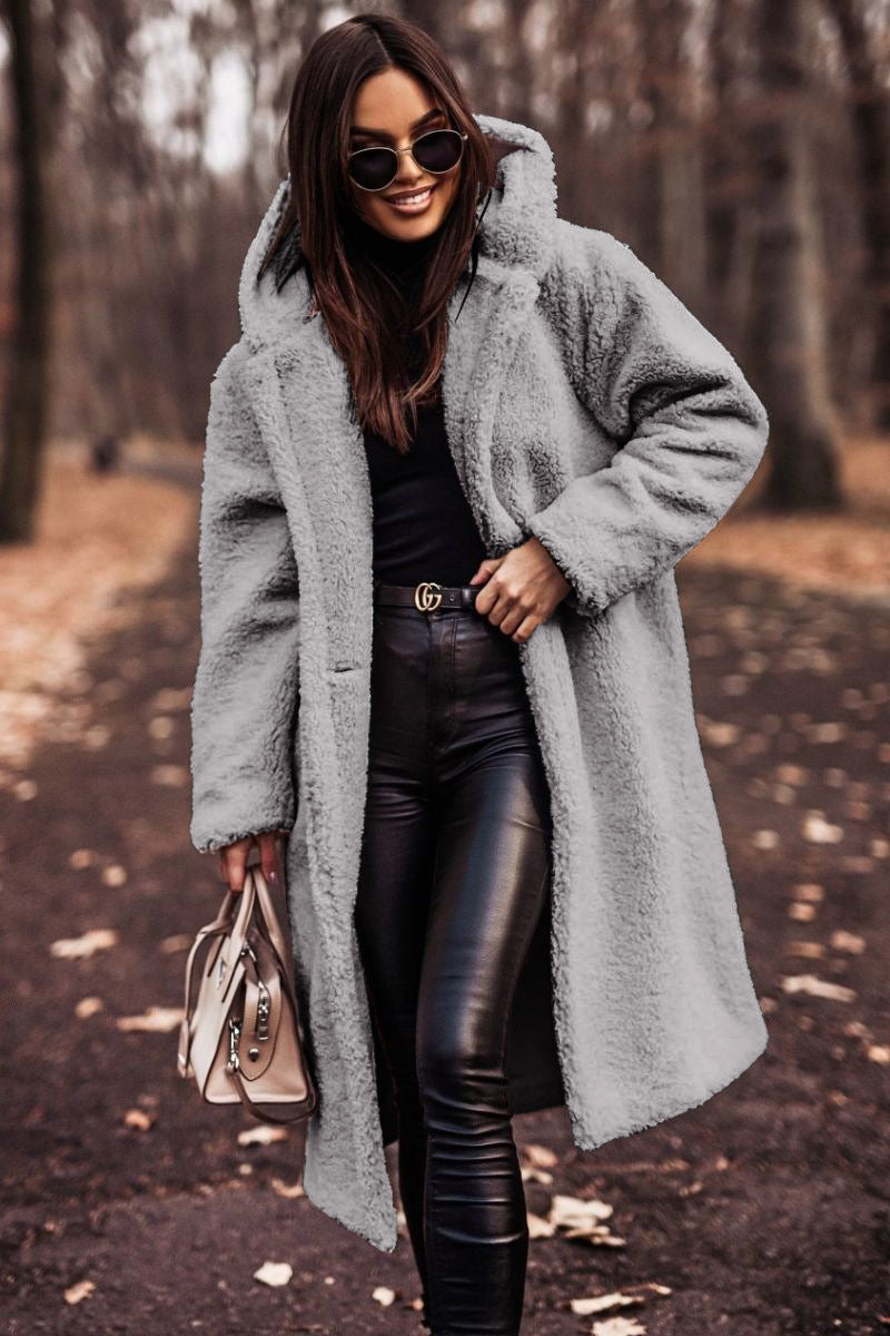 Elegante winddichte Sherpa-Jacke, vielseitiger Wintermantel für Damen, stilvoll und warm, luxuriöse Materialien, makellose Pa