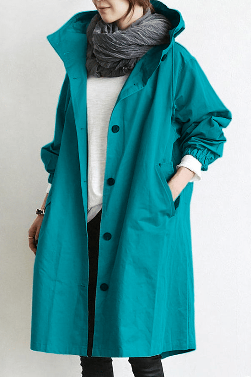 Trenchcoat med hette for kvinner