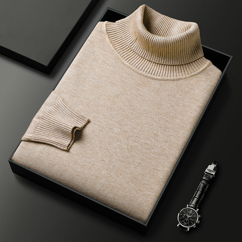 "Eleganter Rollkragenpullover aus hochwertiger Wolle, klassisches Design, für stilvolle Herrenmode, warm und komfortabel."