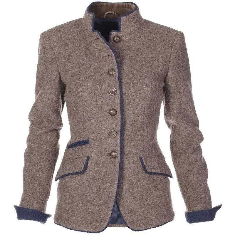 "Eleganter taillierter Damenblazer, schlanke Silhouette, klassischer Look mit Knopfverschluss, ideal für Anlässe"