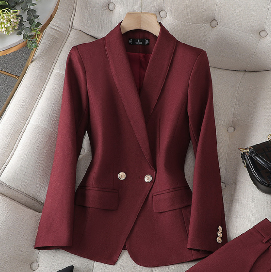 Elegant blazer og bukse-sett for kvinner
