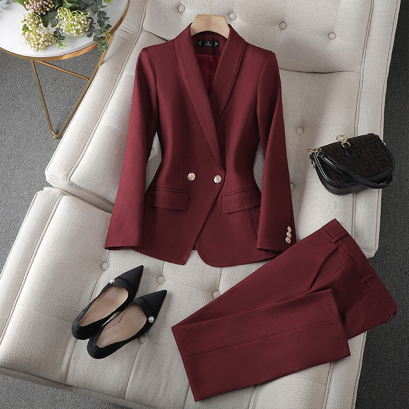 Elegantes Damen Blazer & Hosen Set, zeitloses Design, verschiedene Farben, perfekt für Büro oder formelle Anlässe.