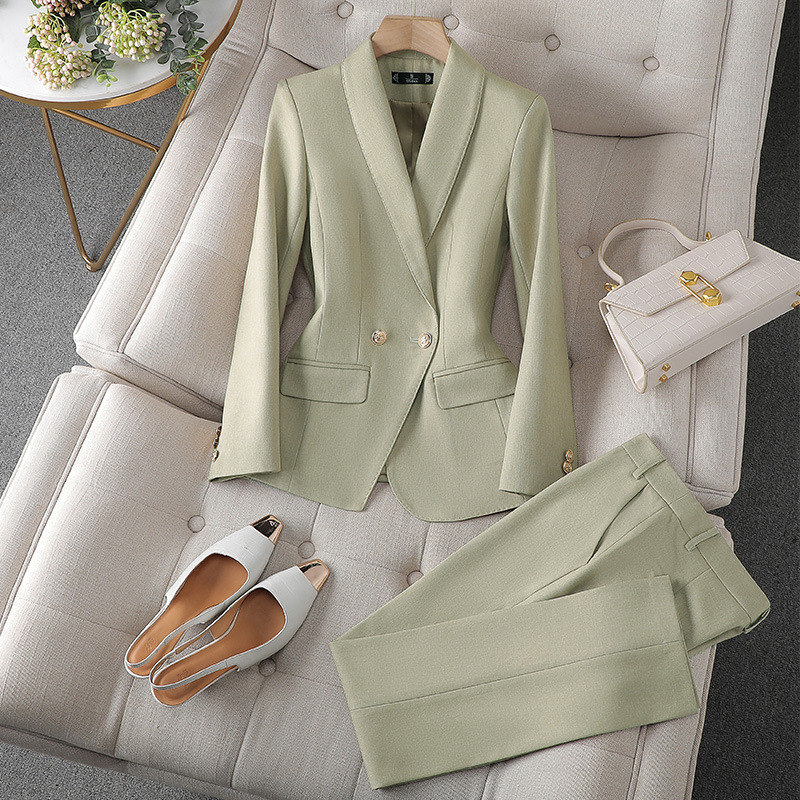 Elegantes Damen Blazer & Hosen Set, zeitloses Design, verschiedene Farben, perfekt für Büro oder formelle Anlässe.
