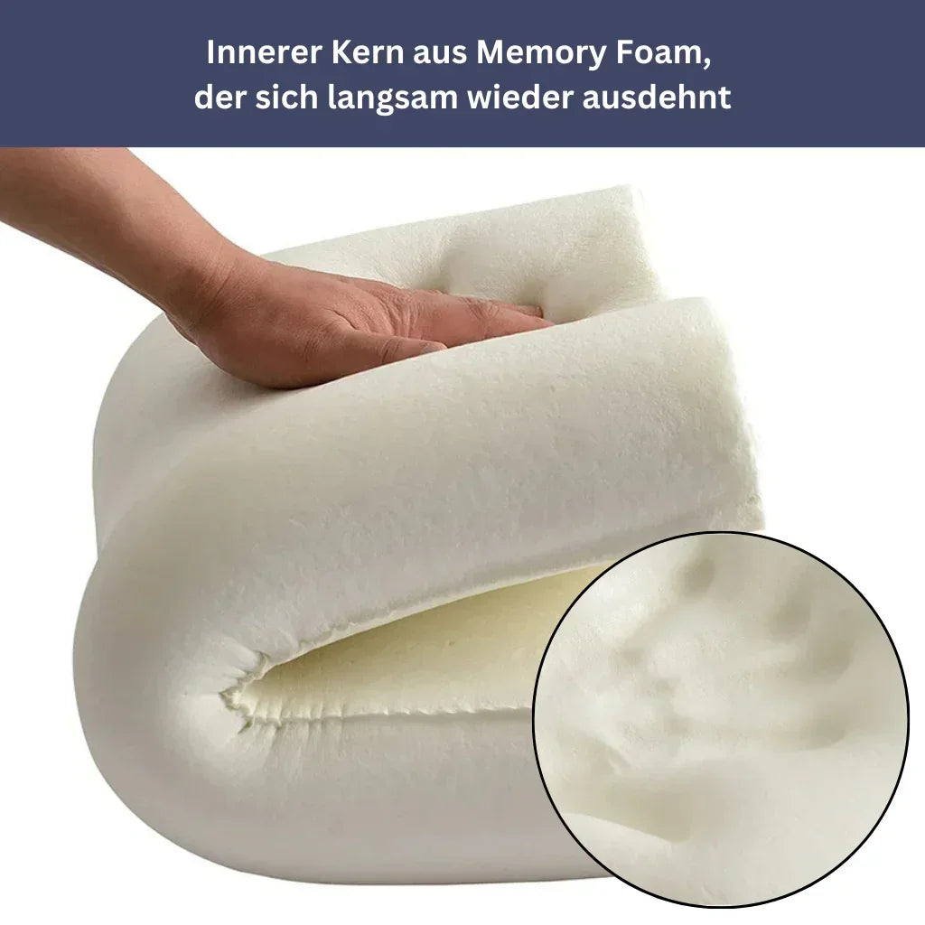 Ergonomisches Schlafkissen, weiß, für optimalen Komfort, unterstützt Nacken und Schultern, atmungsaktiver Stoff.