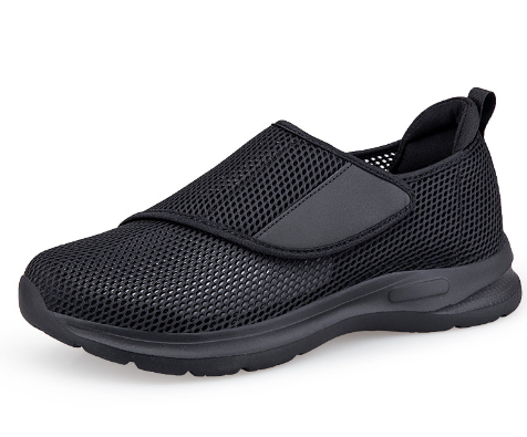 "Extra breite blaue Diabetikerschuhe für Herren, nahtloses Design, eleganter und bequemer Stil für jeden Anlass."