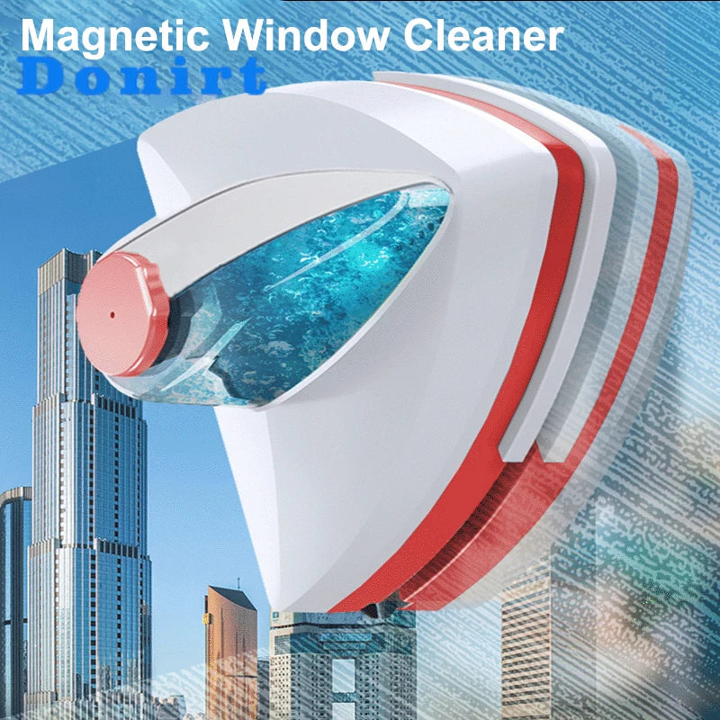 "GLASPURE Magnetischer Fensterreiniger in Blau, doppelseitig, für Innen- und Außenglas, streifenfreie Reinigung"