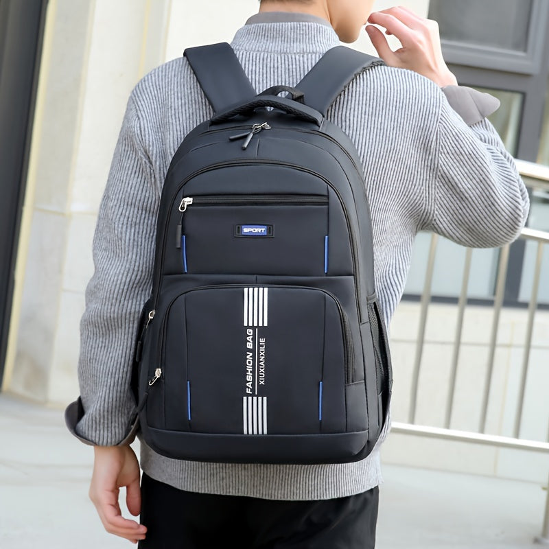 "Geräumiger Herrenrucksack mit Laptopfach, ergonomisch, vielseitig, in Blau, Grau, Grün, Schwarz für Büro und Reisen"