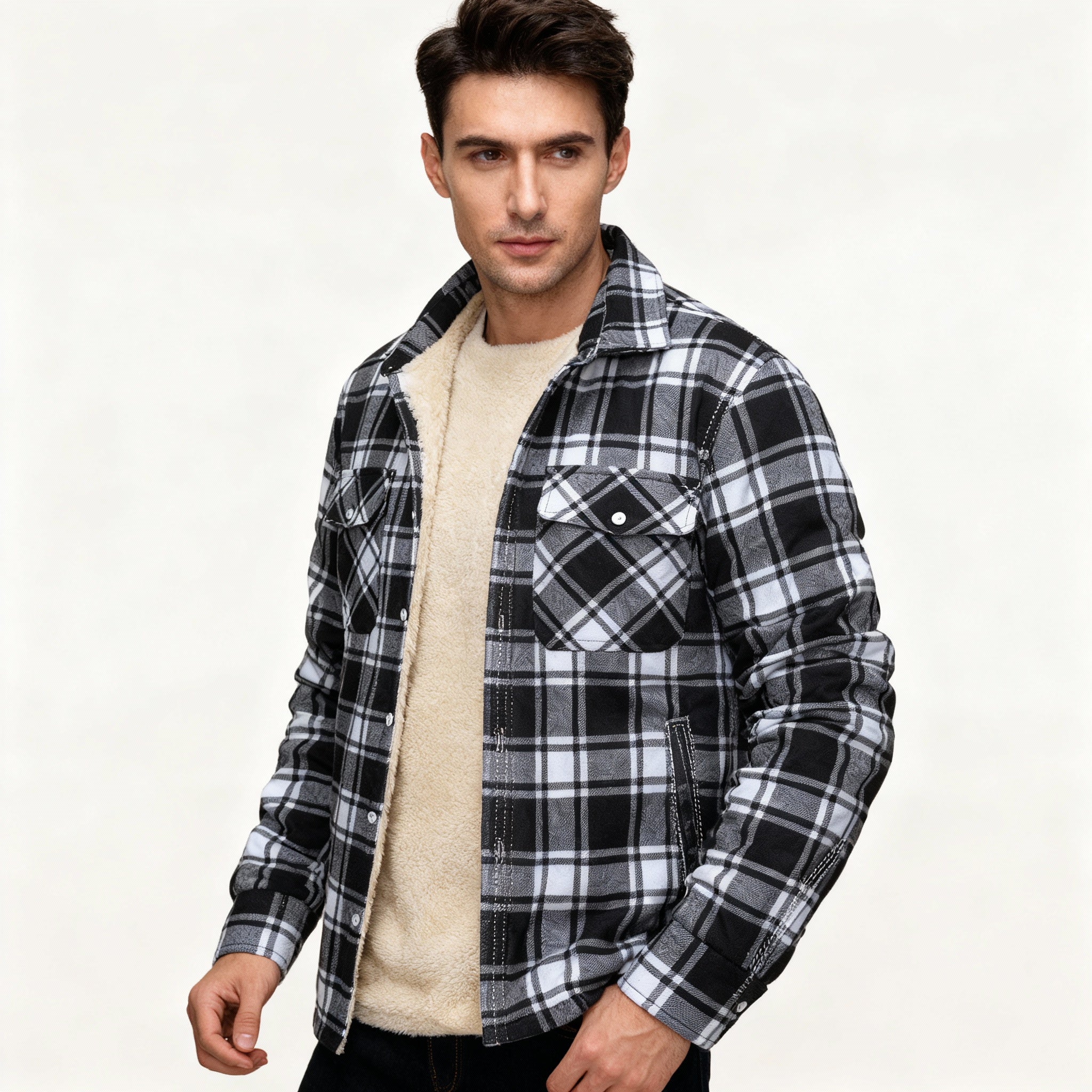 Blå rutete herrejakke