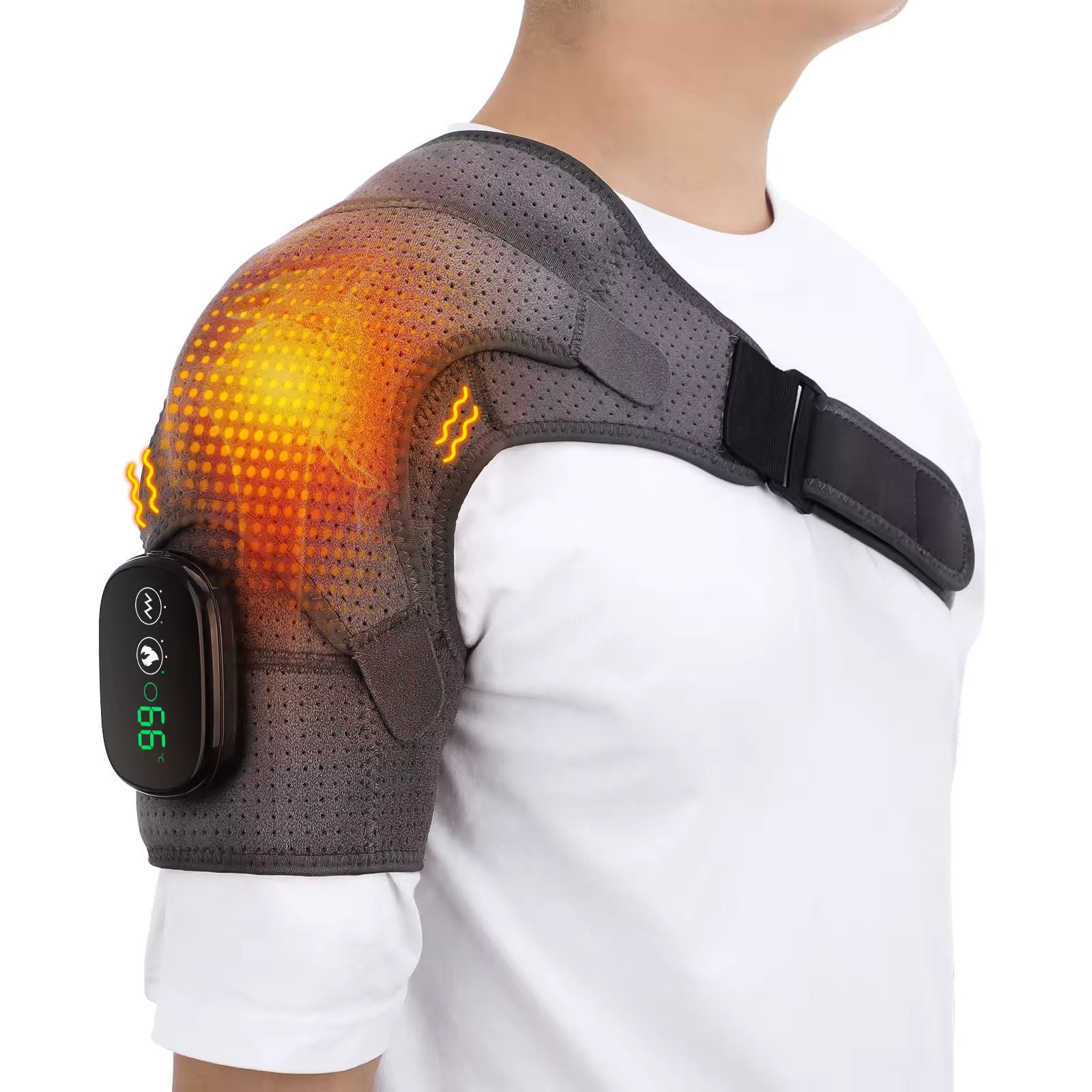 Unisex Bærbar Skuldermassasje med Varme