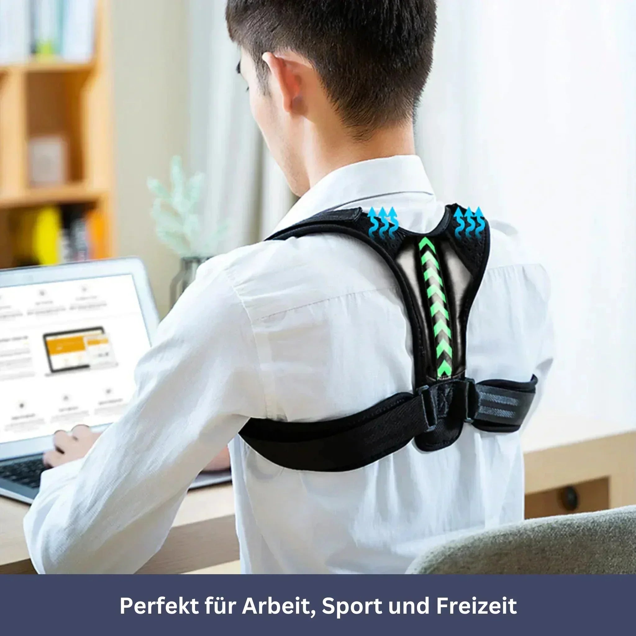 "Haltungskorrektor PostureLift, effektiv, atmungsaktiv, hautfreundlich, unsichtbar unter Kleidung, für optimale Körperhaltung