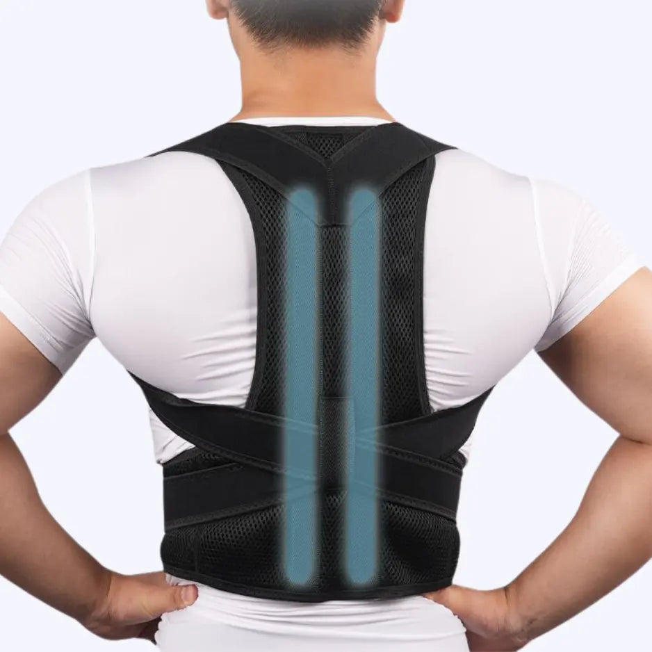 "Haltungskorrektor PostureMed Pro, schwarz, atmungsaktiv, verbessert Körperhaltung, lindert Rückenschmerzen, diskret tragbar"