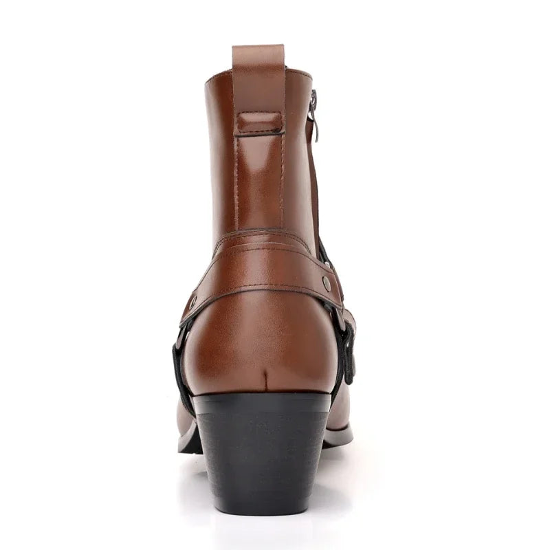 Herren Chelsea Cowboystiefel, dunkelbraun und schwarz, hochwertig verarbeitet, eleganter und vielseitiger Look.