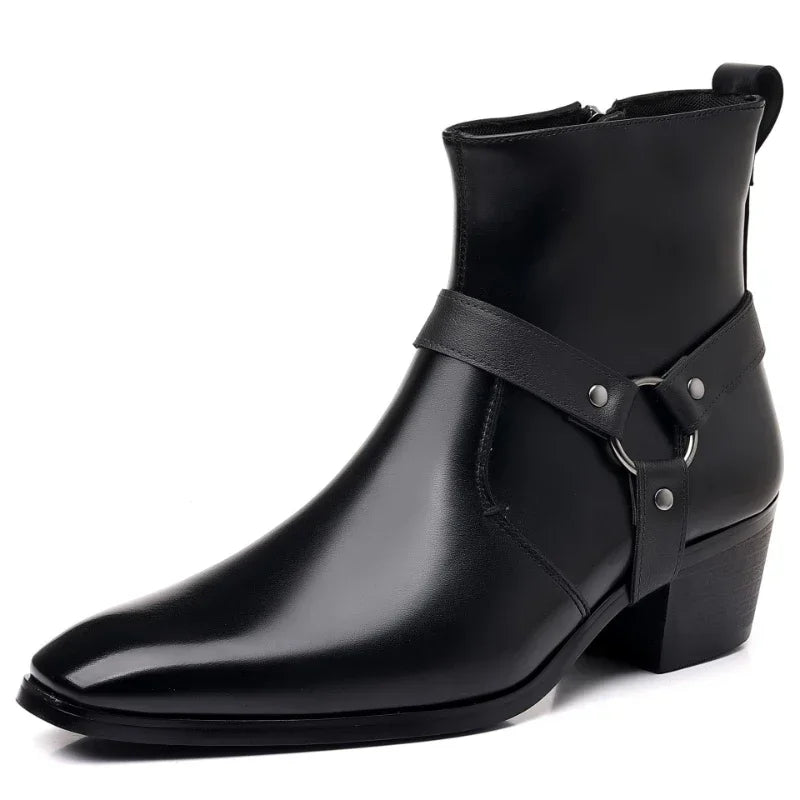 Herren Chelsea Cowboystiefel, dunkelbraun und schwarz, hochwertig verarbeitet, eleganter und vielseitiger Look.