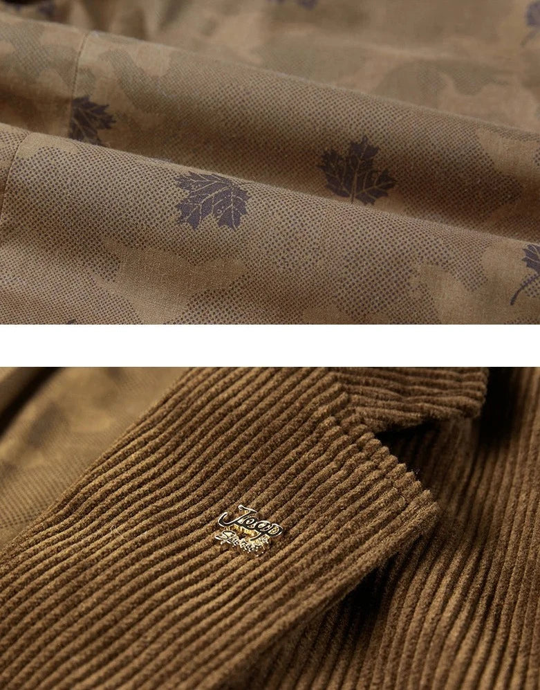 "Herren Cord Blazer in warmem Braun, klassisch-elegant, ideal für zeitlose Mode und vielfältige Anlässe."