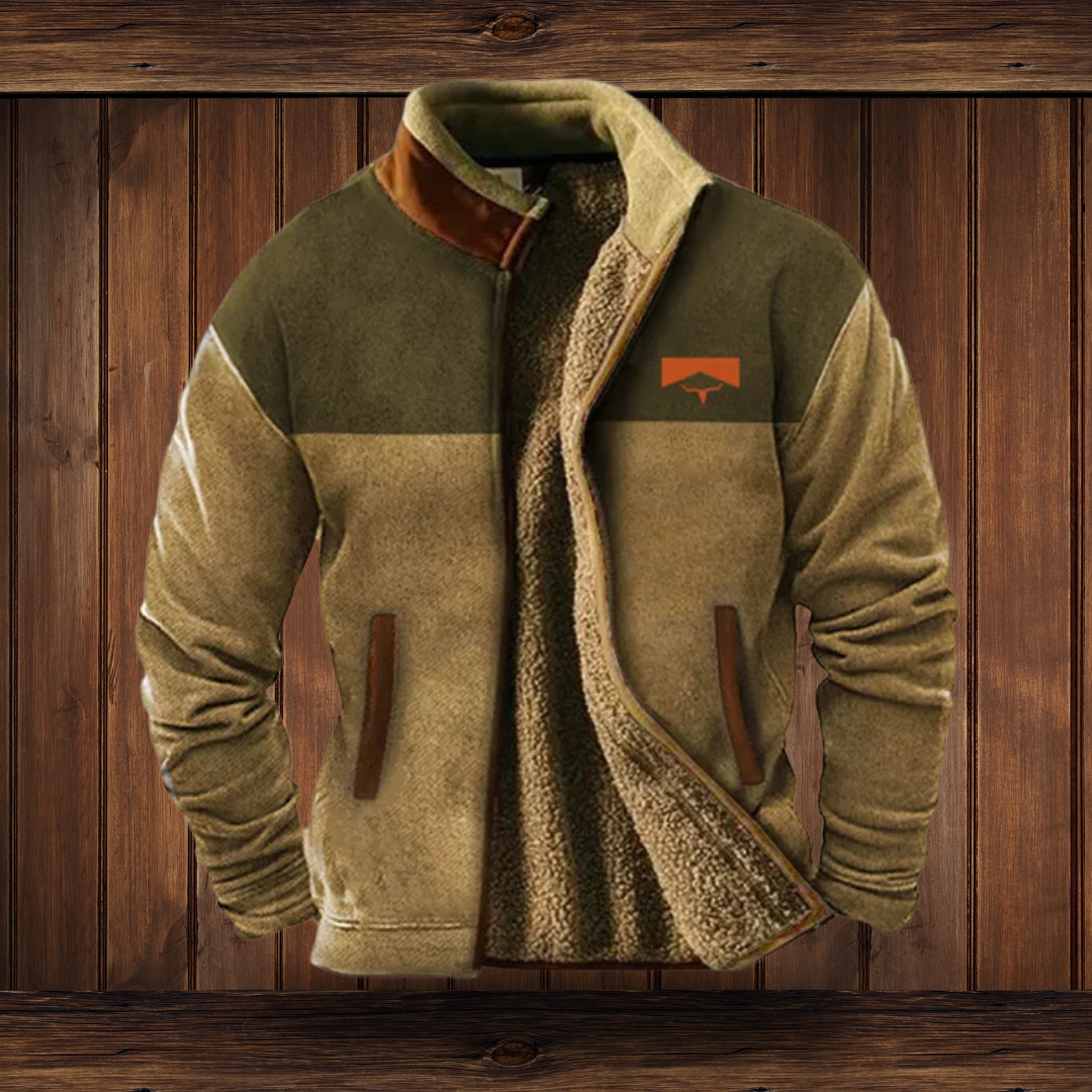 "Herren Merino-Fleecejacke in Blau - atmungsaktiv, windabweisend, ideal für Outdoor im Frühling, Herbst und Winter"