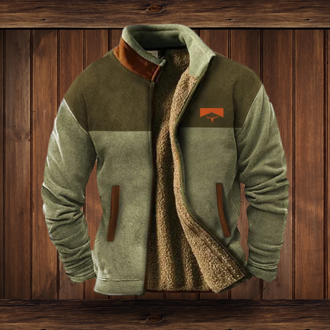 "Herren Merino-Fleecejacke in Blau - atmungsaktiv, windabweisend, ideal für Outdoor im Frühling, Herbst und Winter"