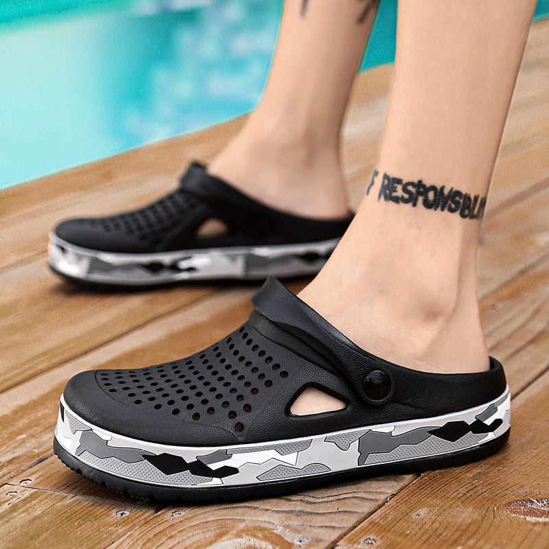 "Herren Outdoor Slip-On Clogs in Camouflage mit rutschfester Sohle, vielseitig für Abenteuer und stilvollen Komfort"