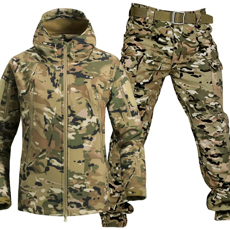 "Herren Outdoor-Jacke mit Fleece, atmungsaktiv, wasserfest, mit Reißverschluss und Kapuze, ideal für Abenteuer."