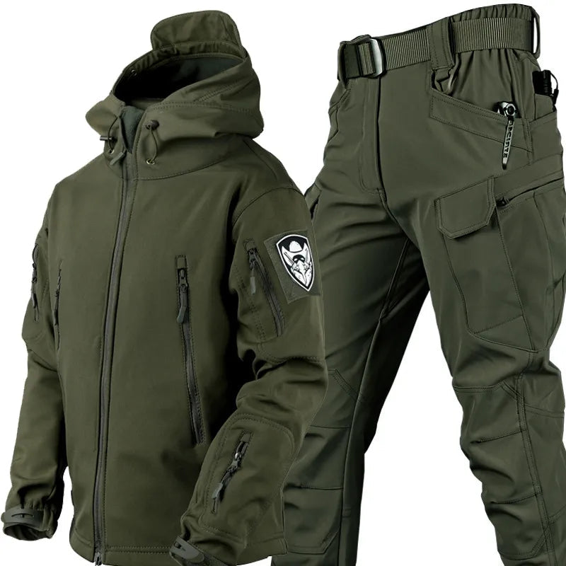 "Herren Outdoor-Jacke mit Fleece, atmungsaktiv, wasserfest, mit Reißverschluss und Kapuze, ideal für Abenteuer."