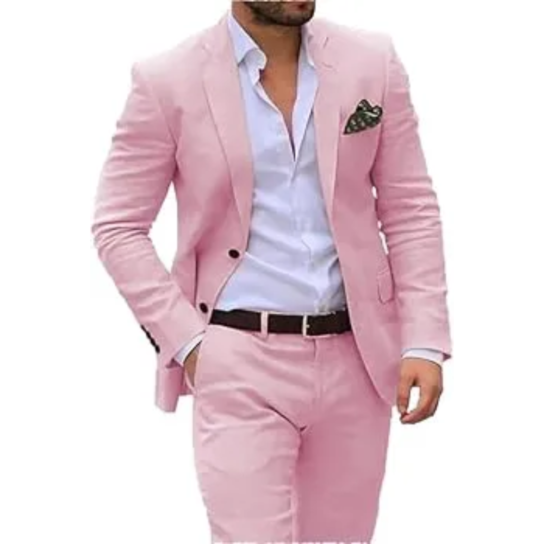 Herren Sommeranzug, 2-teilig, leicht, stilvoll, ideal für Hochzeiten, atmungsaktiv, klassisch-moderne Silhouette.