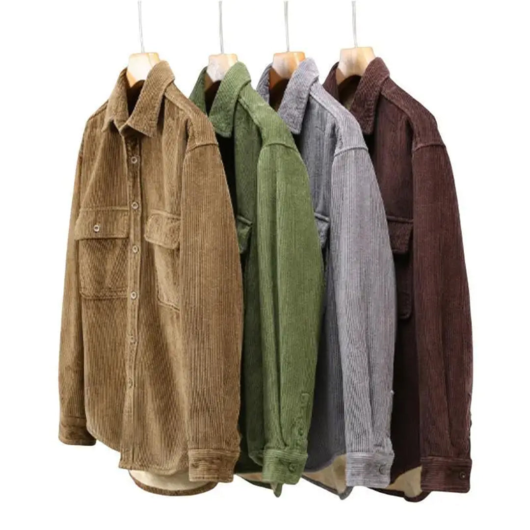 "Herren-Kordsamtweste in Khaki, edles Design, Wärme und Komfort für Winteroutfits"