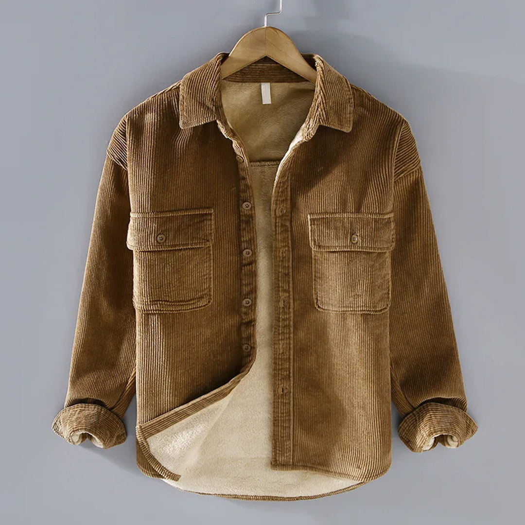 "Herren-Kordsamtweste in Khaki, edles Design, Wärme und Komfort für Winteroutfits"
