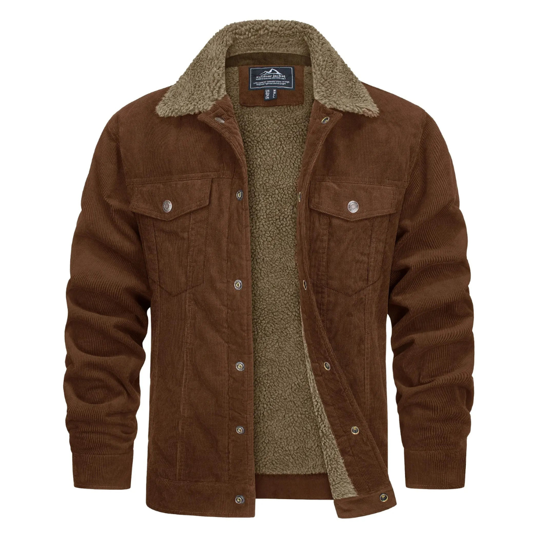 Herren-Winterjacke, stilvolles Button Down Design, klassische Knopfleiste, eleganter Look, optimaler Wärmeschutz.
