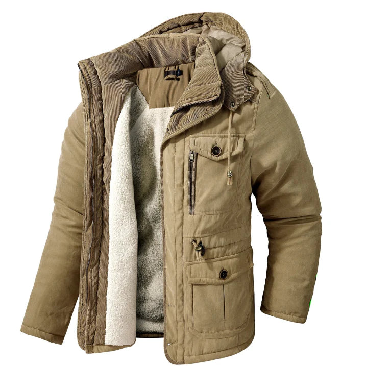 Klassische Herren-Winterbomberjacke mit Reißverschluss, zeitloses Design, perfekte Passform, ideal für kalte Tage.