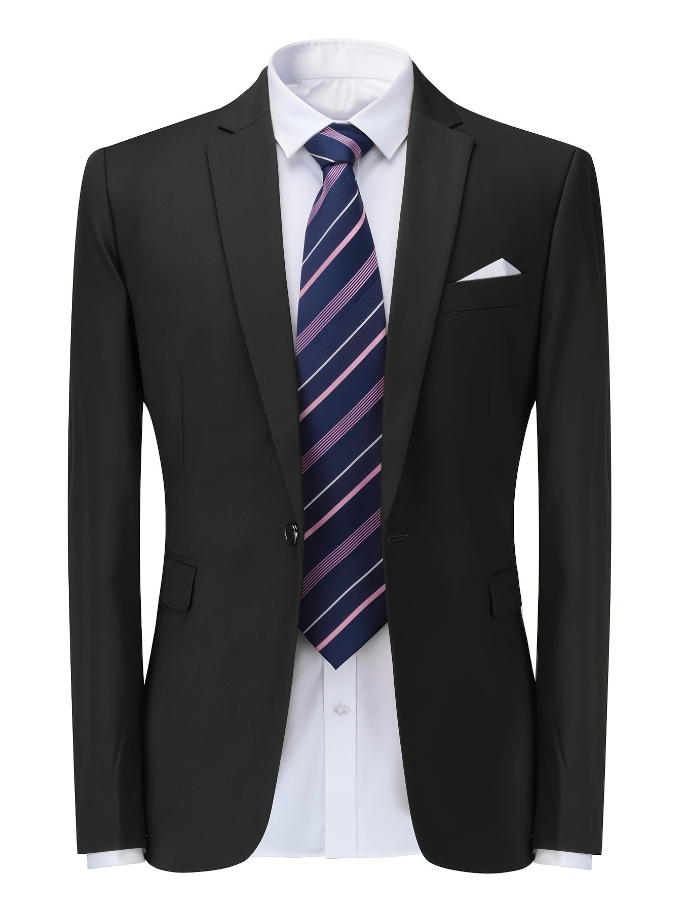 "Klassisches Herren Business-Sakko in Blau mit Reverskragen; eleganter Anzug für Büroauftritt, modern und komfortabel."