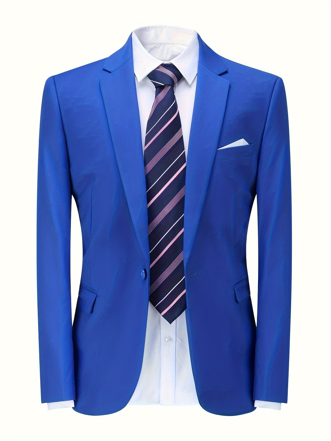 "Klassisches Herren Business-Sakko in Blau mit Reverskragen; eleganter Anzug für Büroauftritt, modern und komfortabel."