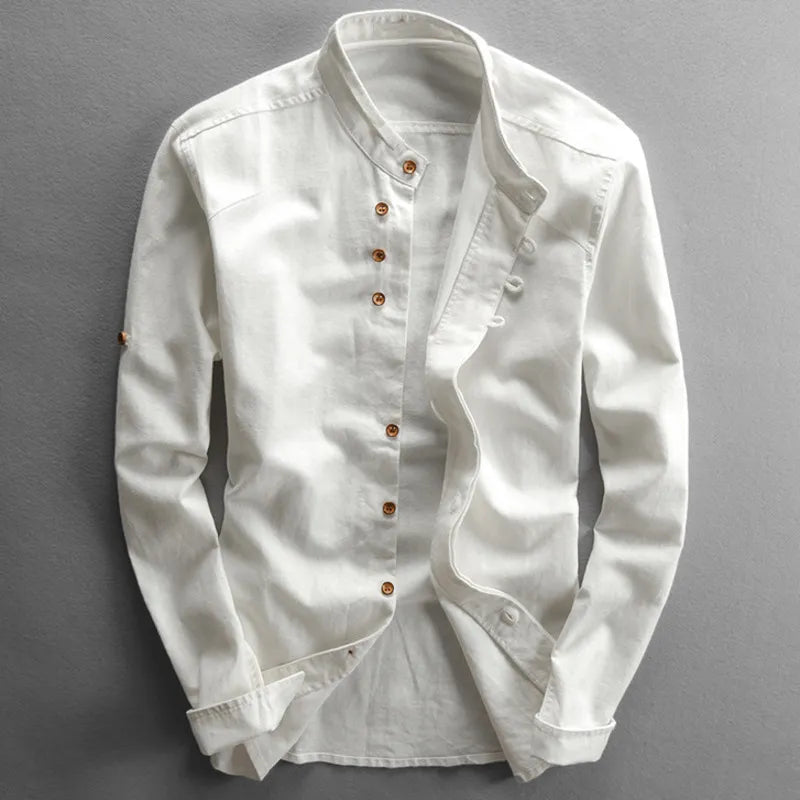 "Klassisches Katana Hemd, elegantes Design in Hellgrau, ideal für Frühling und Sommer, zeitloser Stil für jeden Anlass."